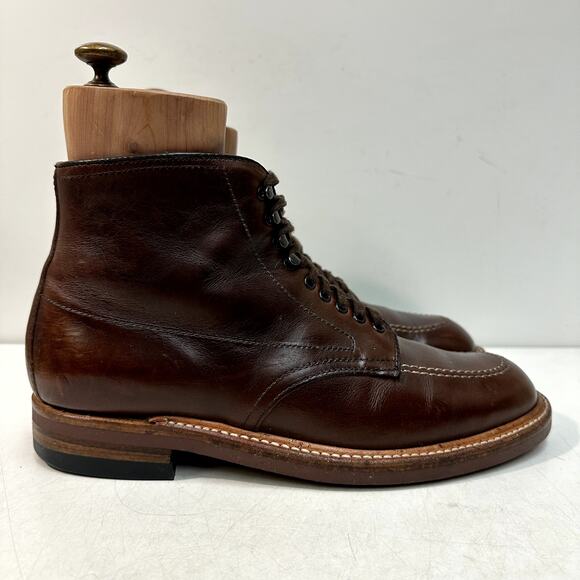 VERY GOOD Alden Indy 403 Mocc Toe Boot (Brown Chromexcel) Made in USA Men's 8 - Picture 2 of 12
